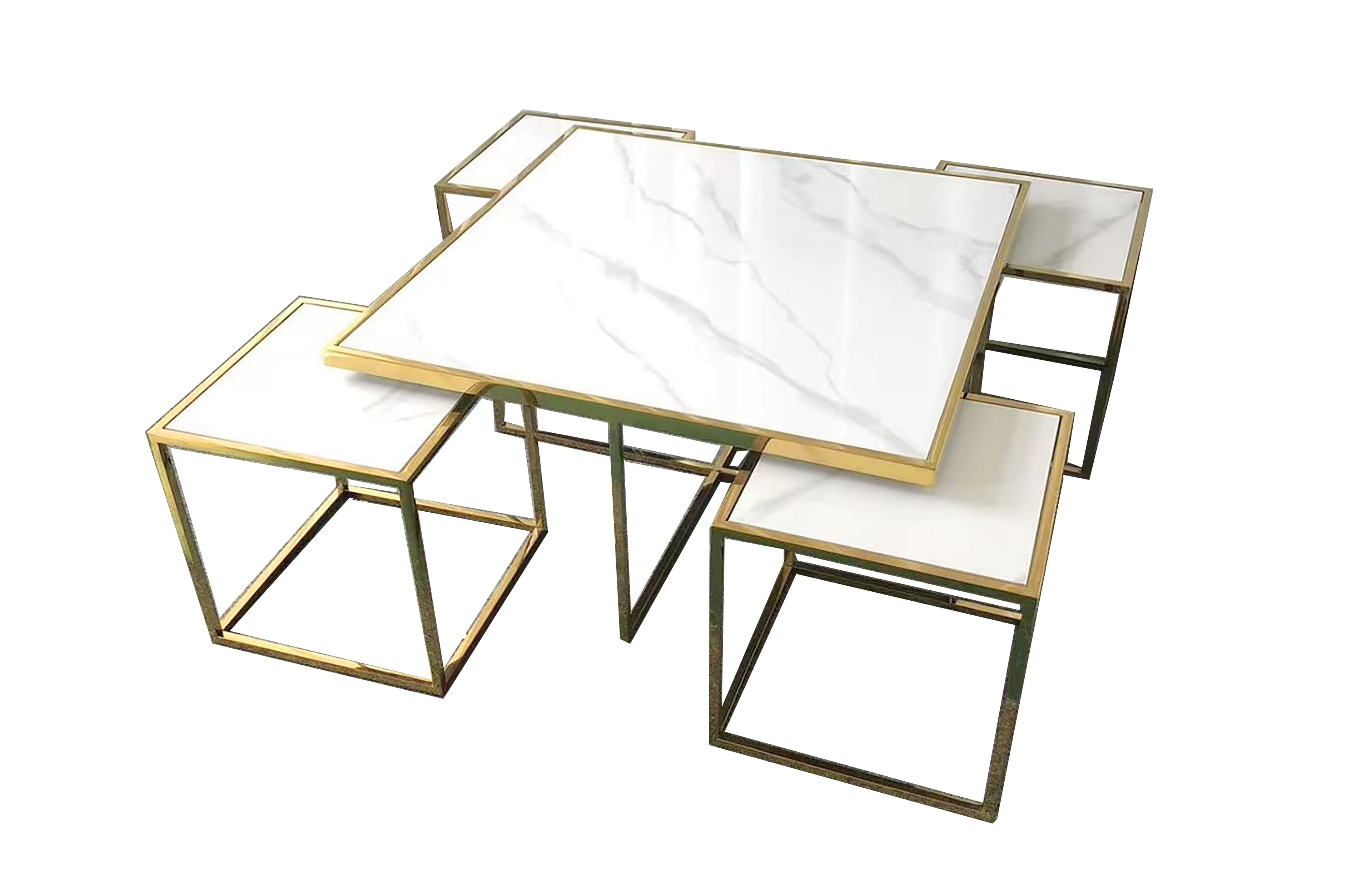 Jamie Square Set of 5 Piece Coffee Table and Side Tables