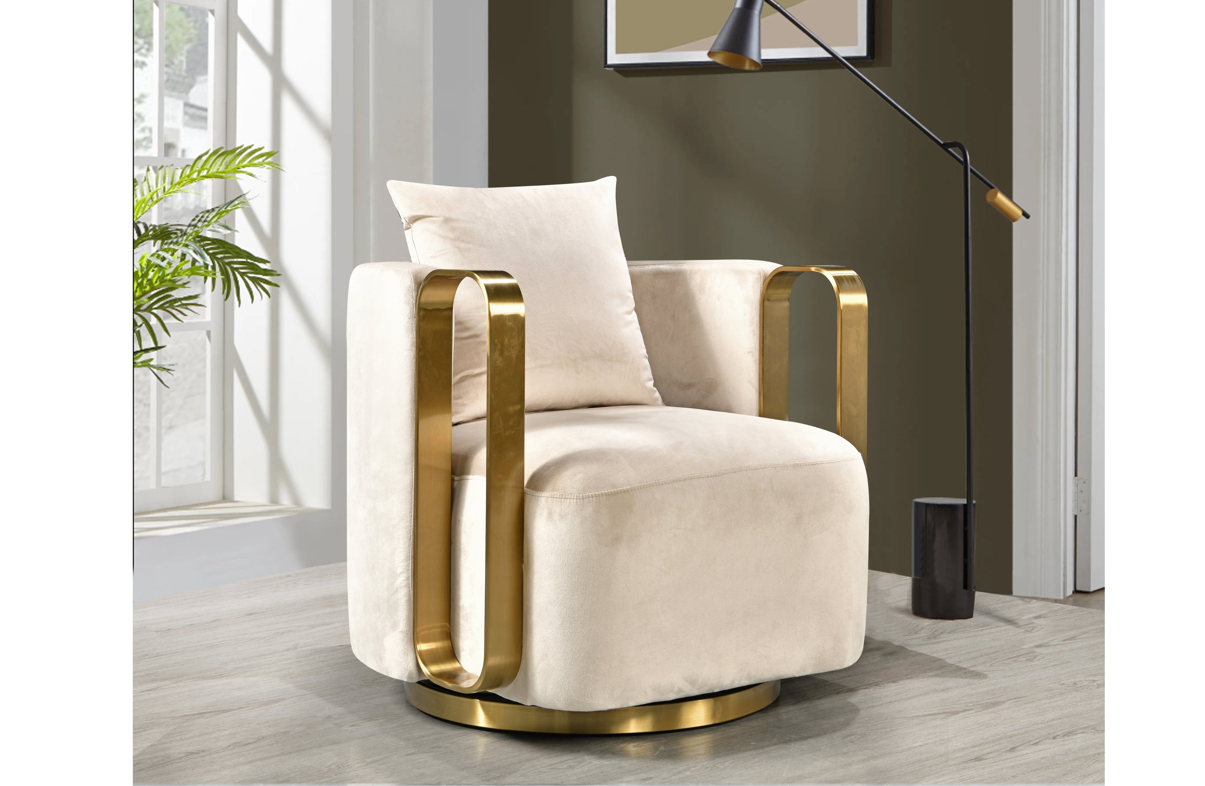 Luxury AVA Swivel Arm Chair - 3 Colours Available