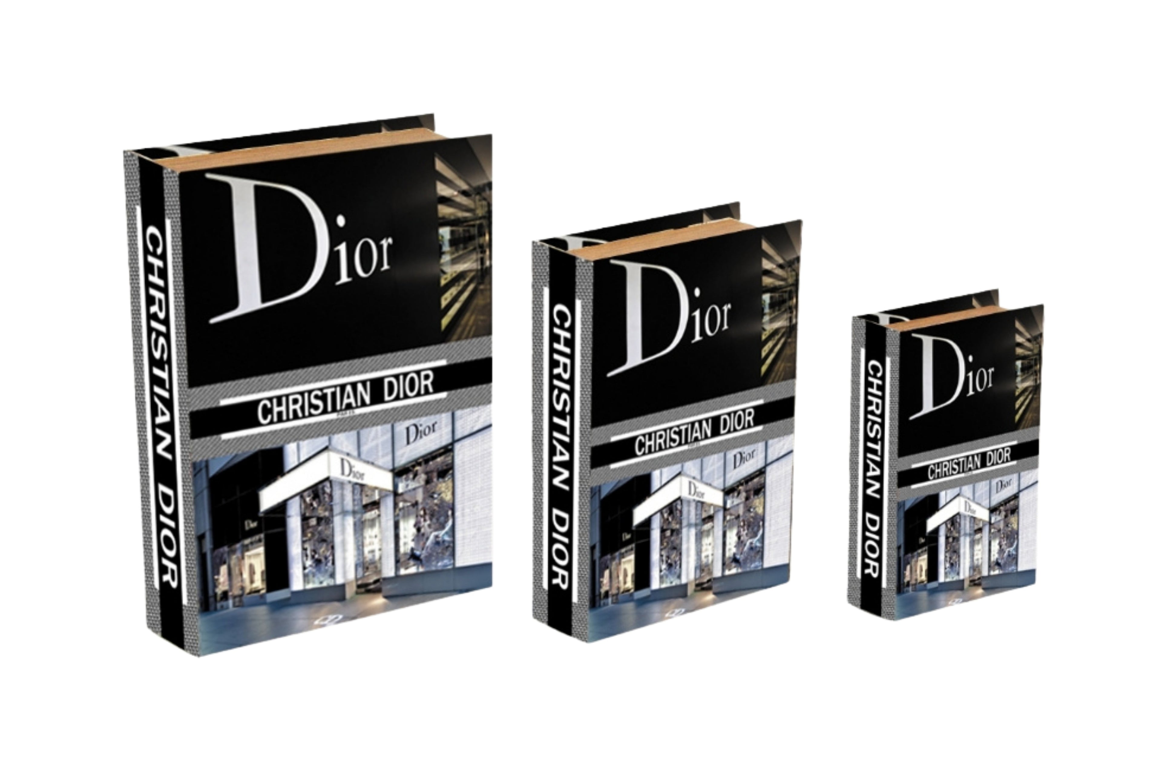 Christian Designer Faux Décor Table Book Box - 3 Size Available