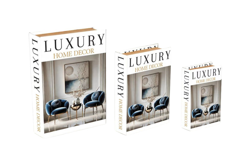 Luxe Home Décor Designer Faux Décor Table Book Box - 3 Size Available