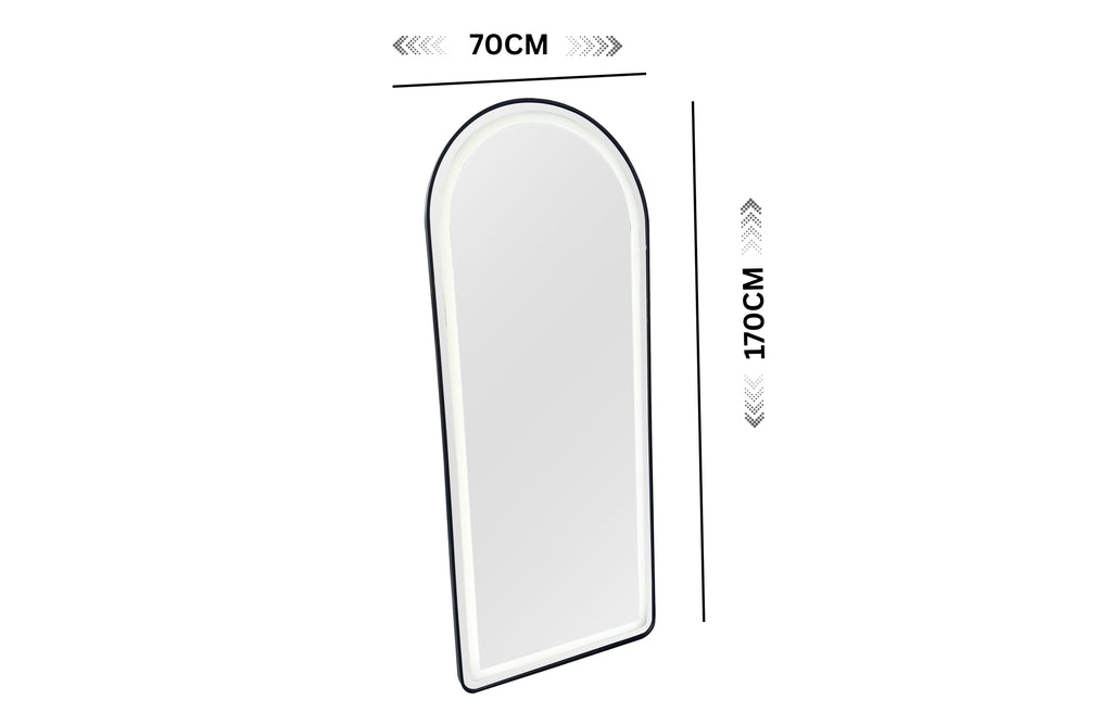 Metal Freestanding / Wall LED Mirror - Black