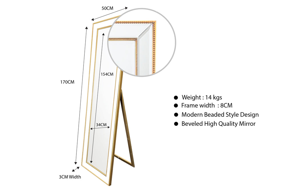Beaded Framed Mirrors - 5 Sizes available