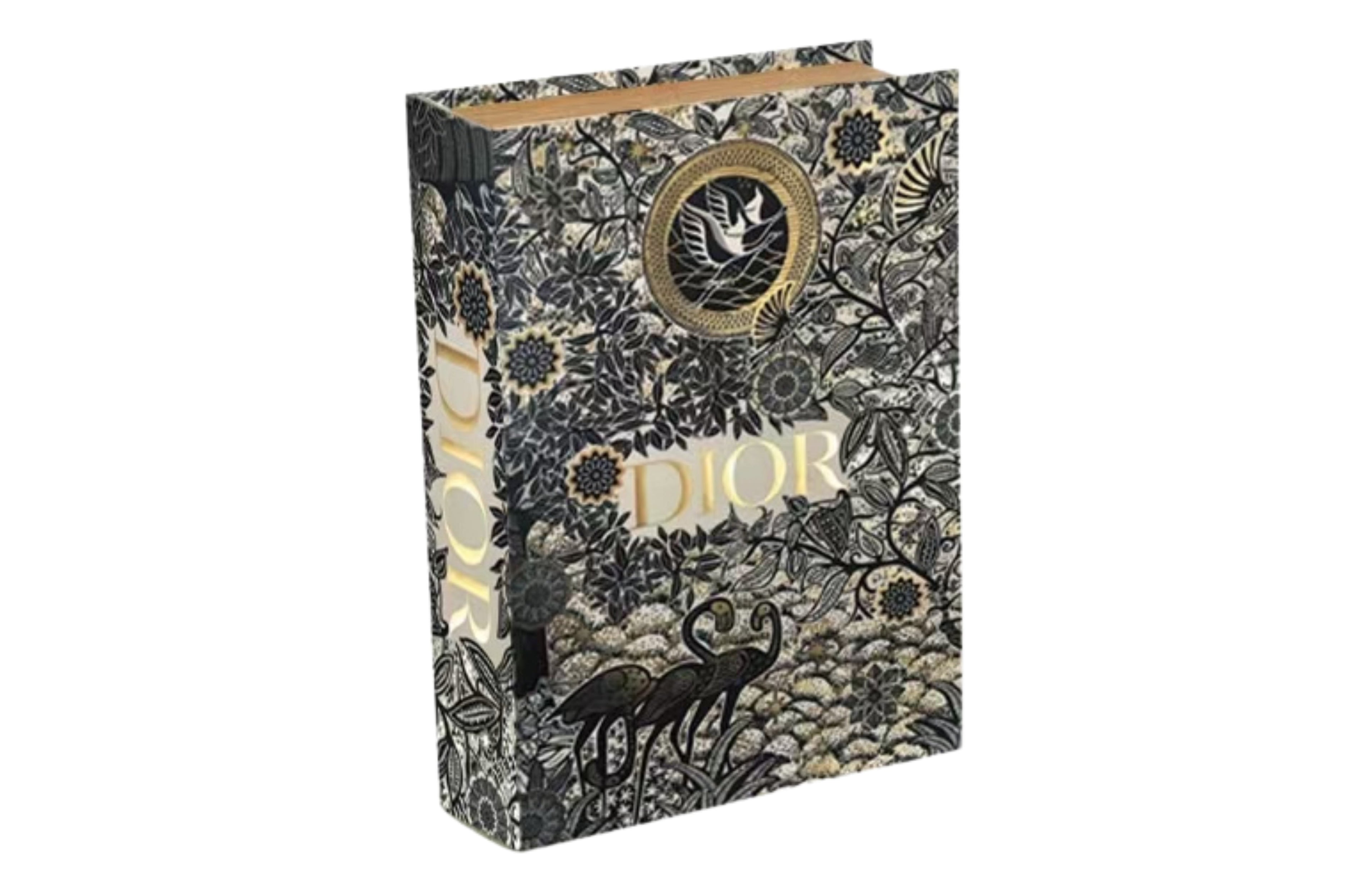 CD Gold & Black Designer Faux Décor Table Book Box - 3 Size Available