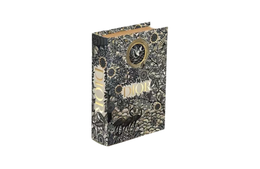 CD Gold & Black Designer Faux Décor Table Book Box - 3 Size Available