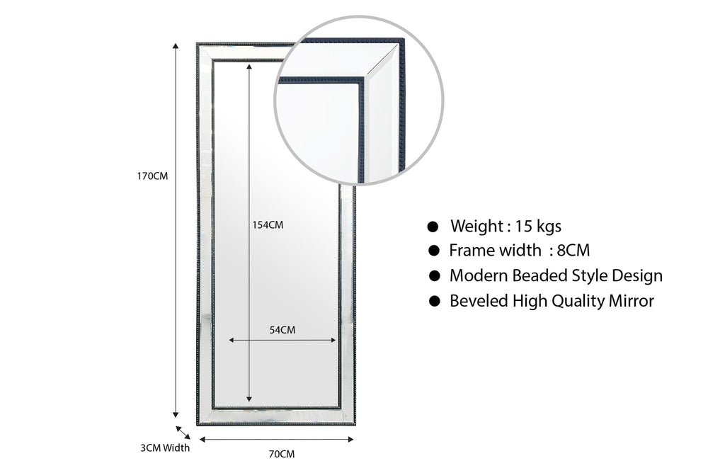 Beaded Framed Mirrors - 5 Sizes available
