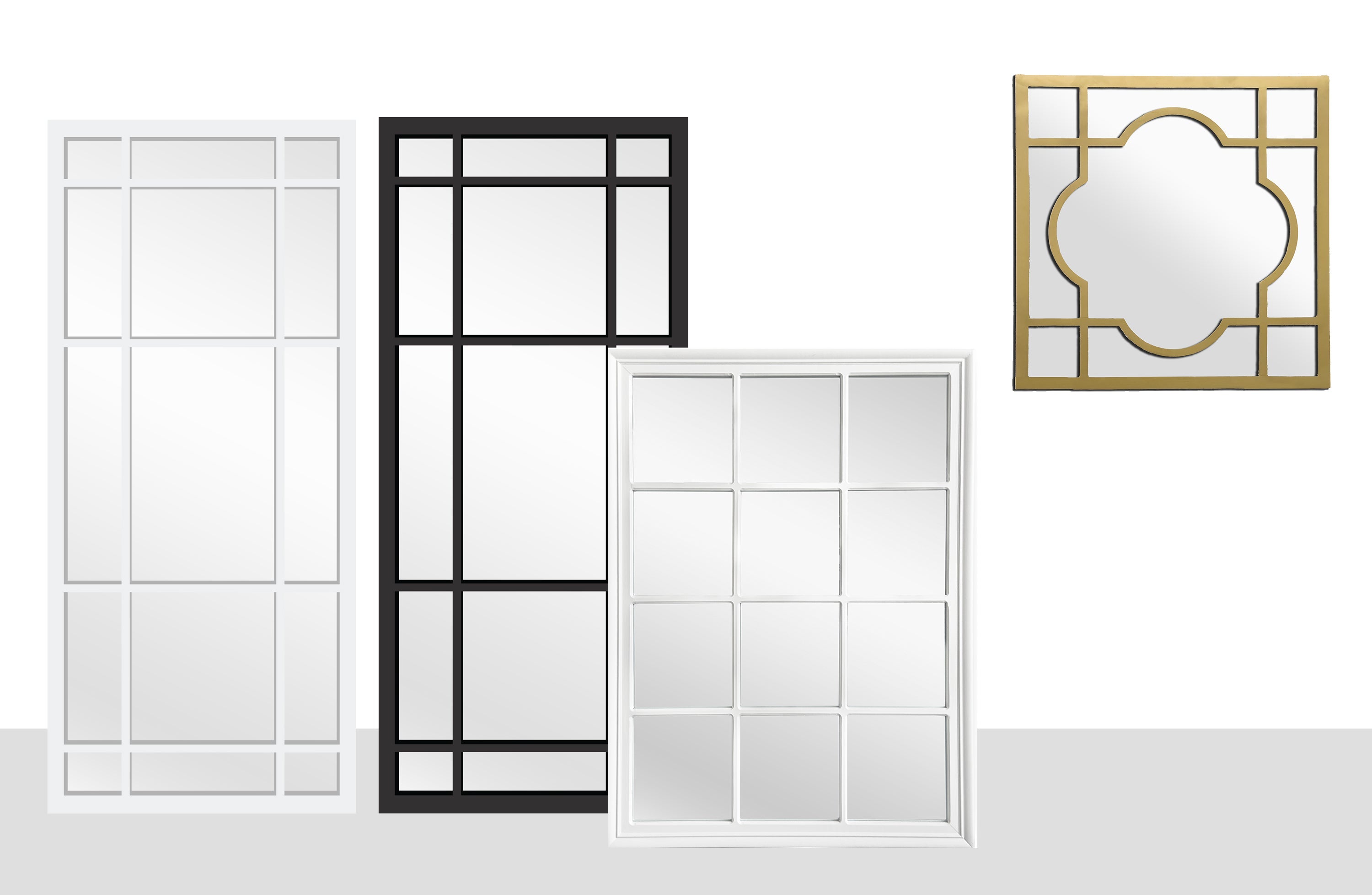 Hampton's Mirrors Window Style Range - 3 Sizes Available
