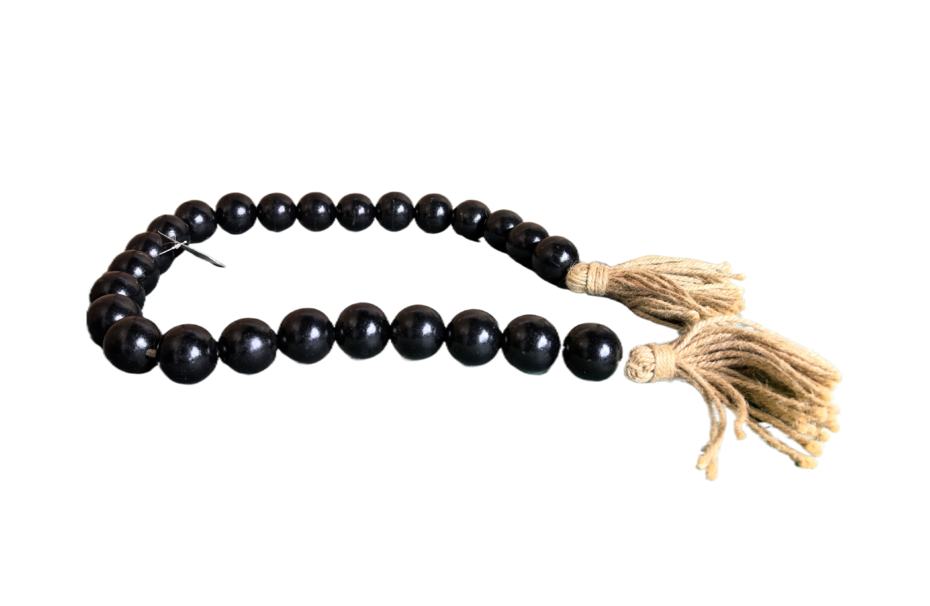 Large Bead Wooden Garland With Tassels