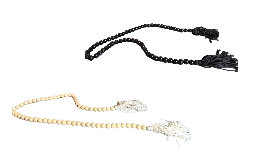 Small Beads & Large Length Wooden Garland With Tassel