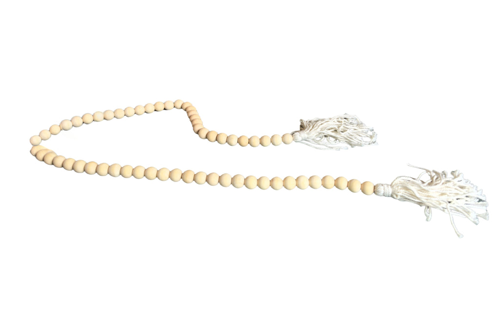 Small Beads & Large Length Wooden Garland With Tassel
