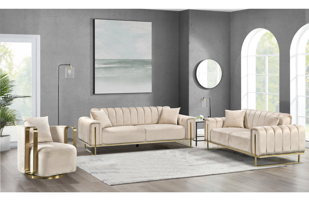 AVA Luxury Velvet Sofa Bed Lounge Set - 3 Colours Available