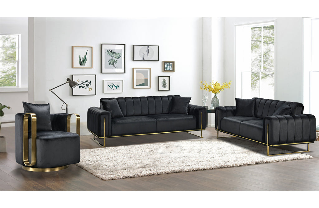 AVA Luxury Velvet Sofa Bed Lounge Set - 3 Colours Available