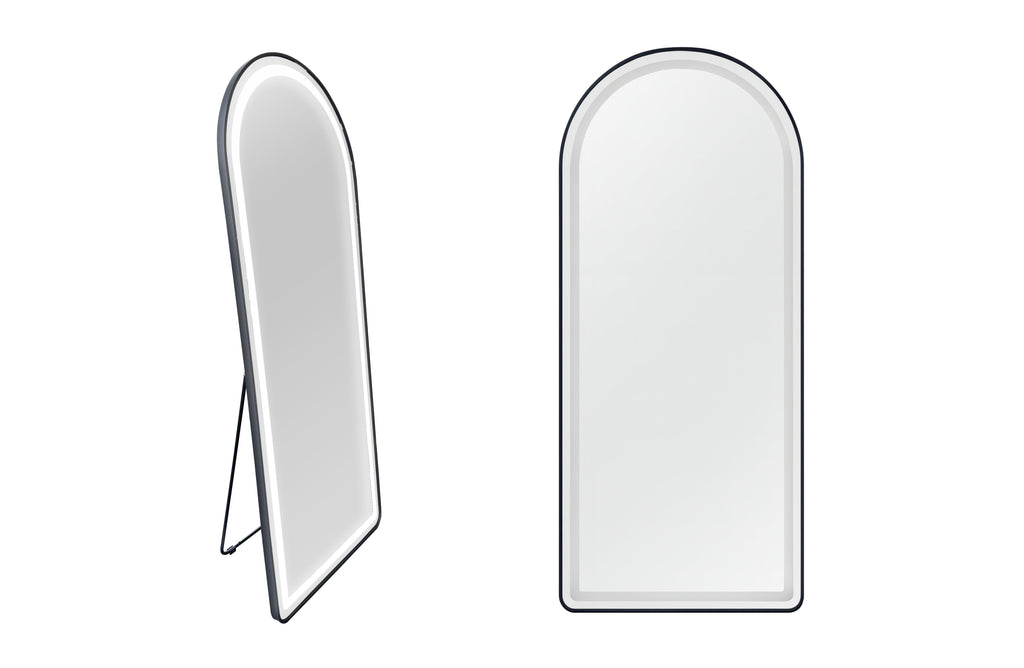 Metal Freestanding / Wall LED Mirror - Black