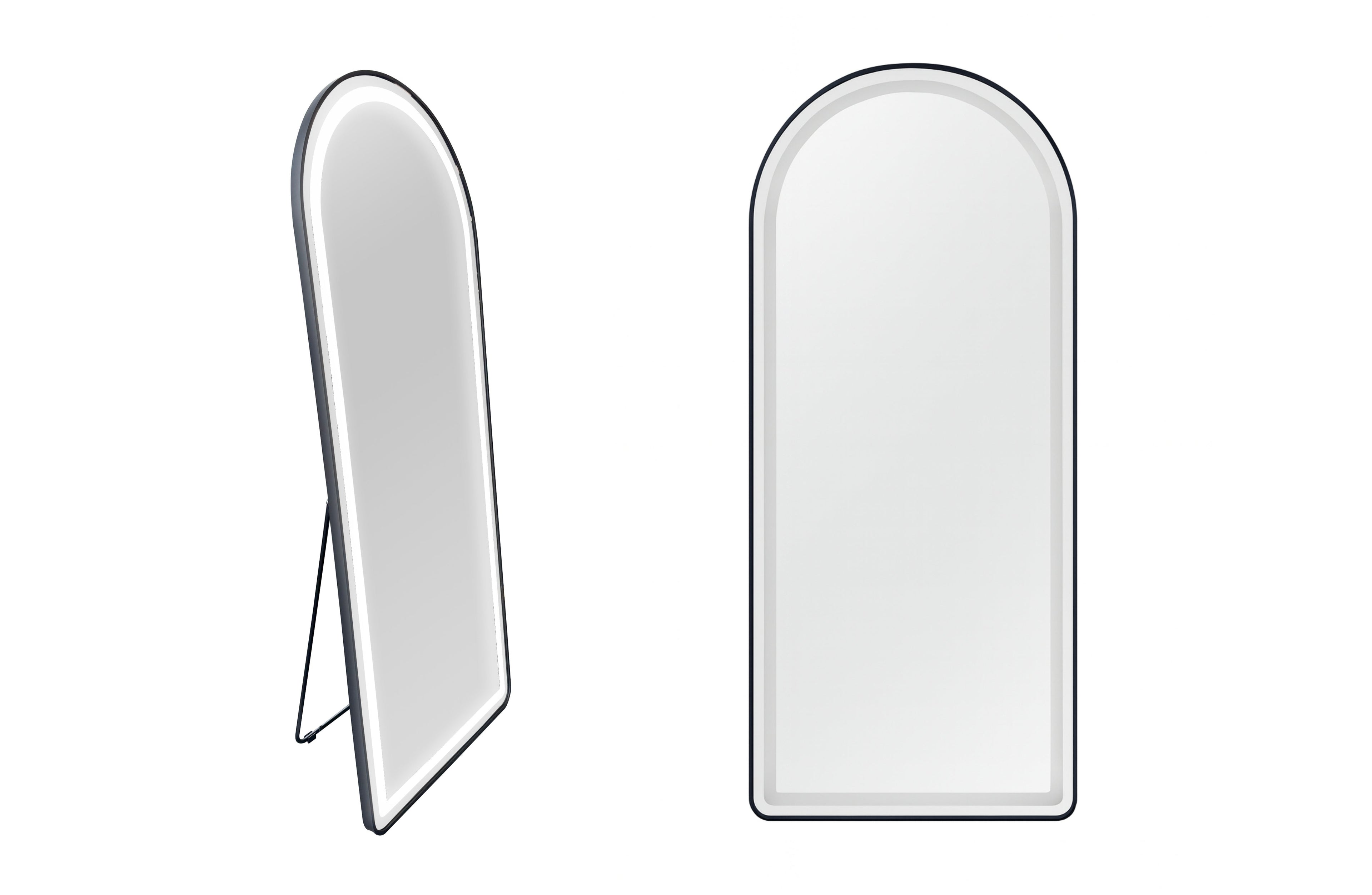 Metal Freestanding / Wall LED Mirror - Black