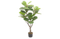 Artificial Fiddle Leaf Plant – 110cm tall faux indoor plant with lifelike green leaves and black pot, perfect for home or office décor