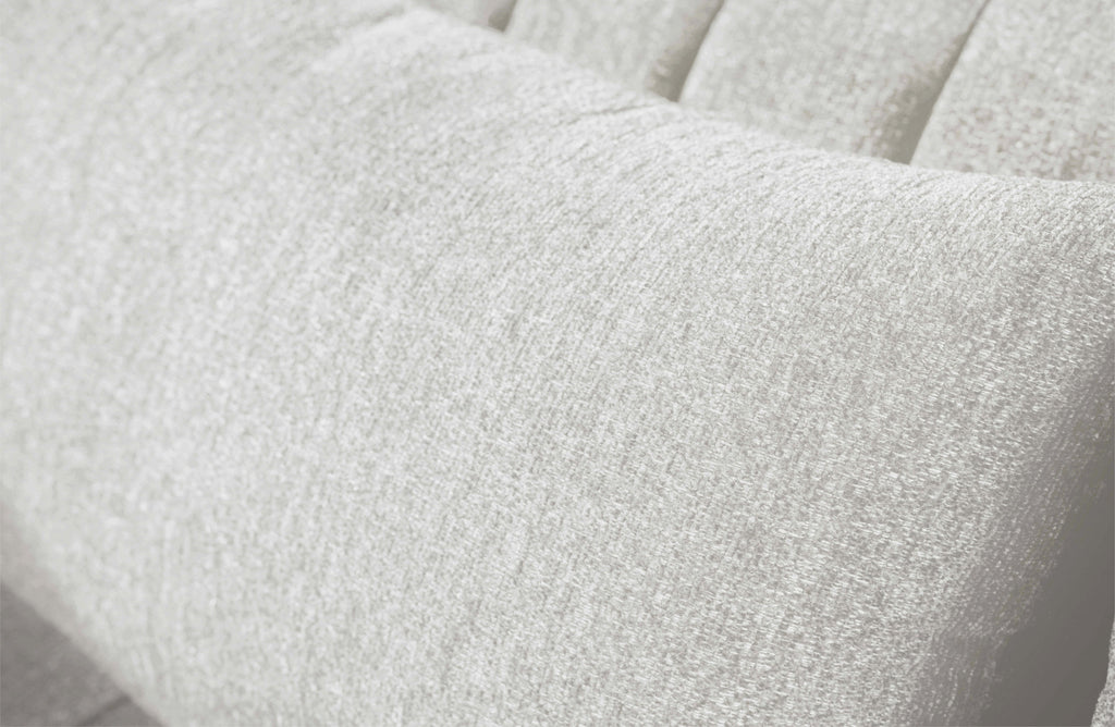 Austin Lounge Set in Cream – Close-up of ultra-soft, textured fabric showcasing its elegant matte weave and inviting tactile comfort.