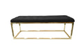 Holly Ottoman in Black velvet with gold frame.