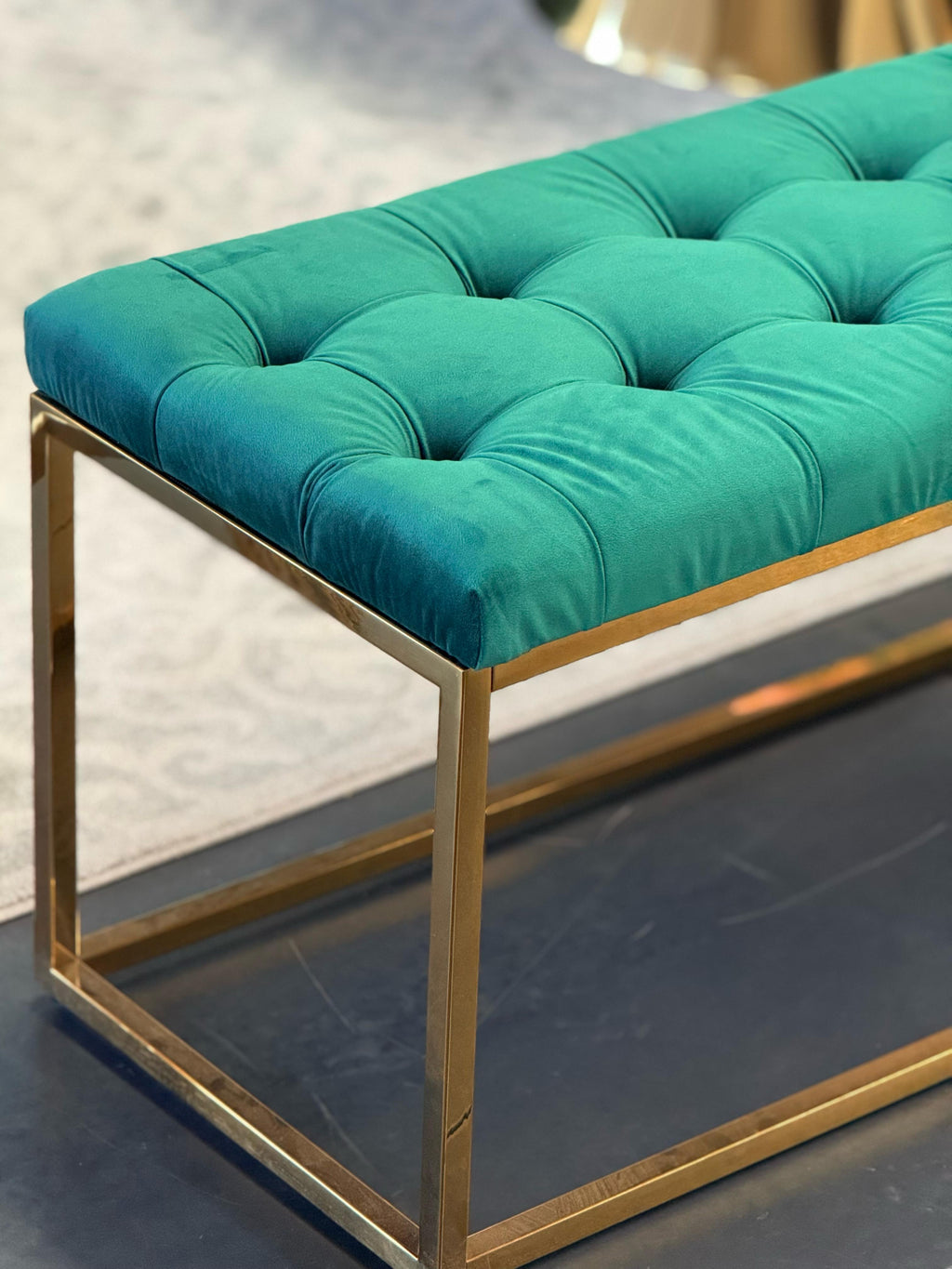 Holly Ottoman - Gold Frame - Elegant Collections 