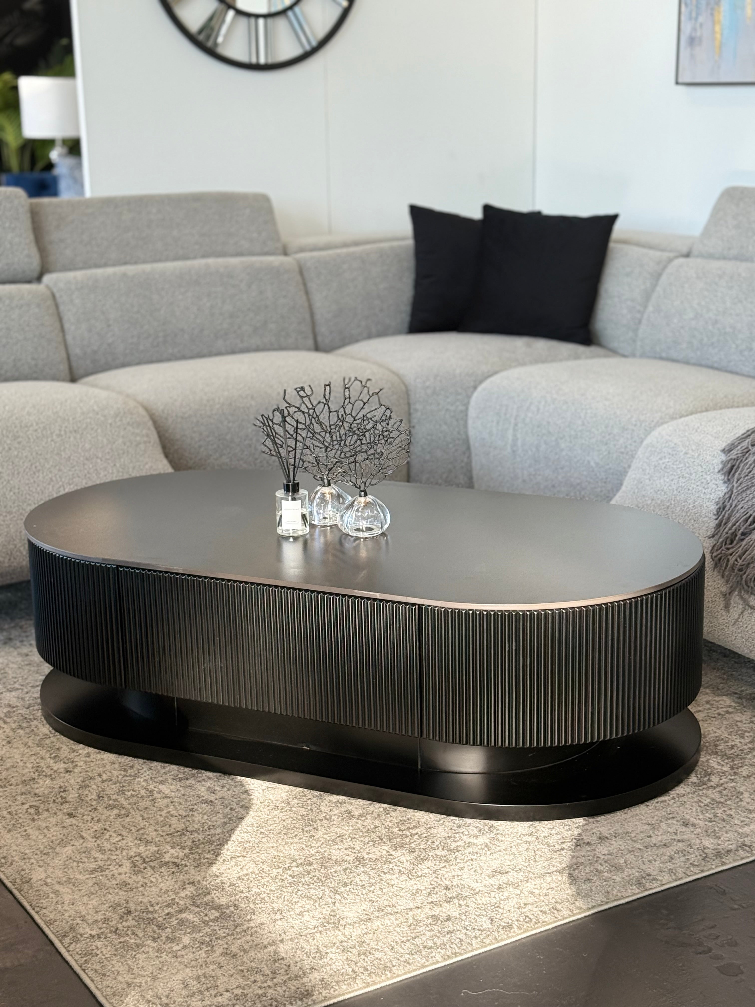 Ripple Fluted Oval Coffee Table - 2 Colors Available