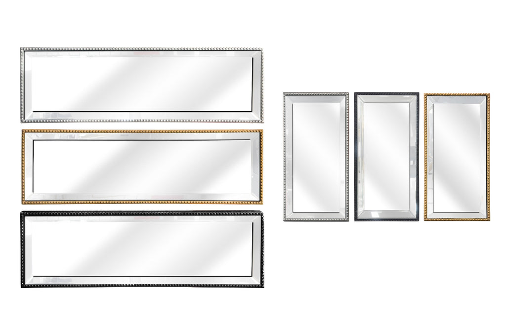 Beaded mirror trays in silver, gold, black – glam style in 2 sizes.