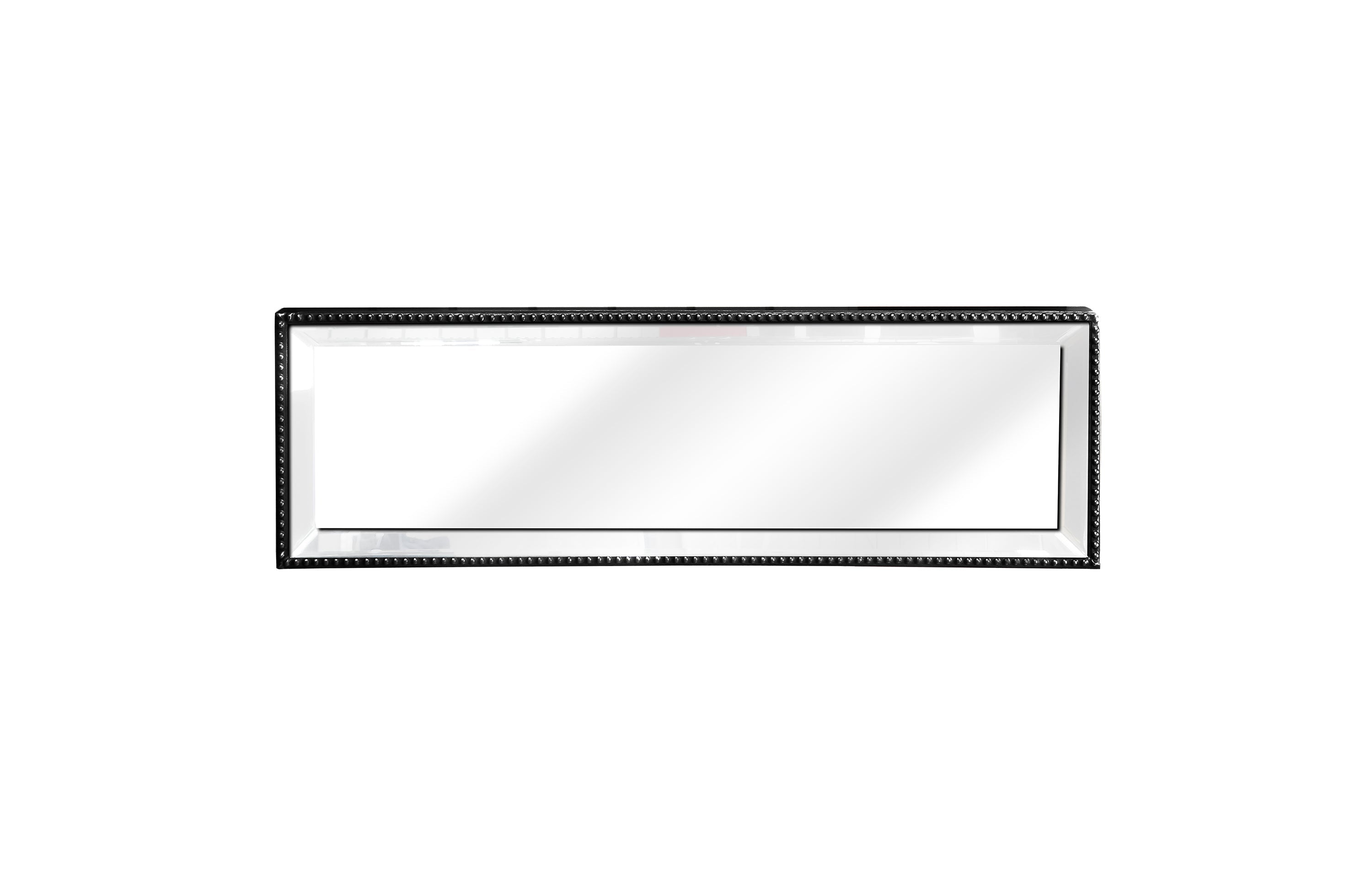 Sleek black large beaded mirror tray – modern and striking.