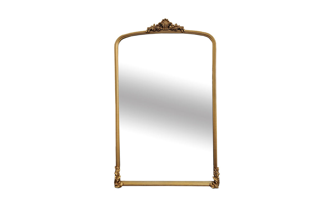 Catherine Gold Lux extra large ornate mirror with antique gold finish and Regency-inspired design.