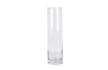 Clear glass cylinder flower vase, 40cm tall, modern minimalist design.