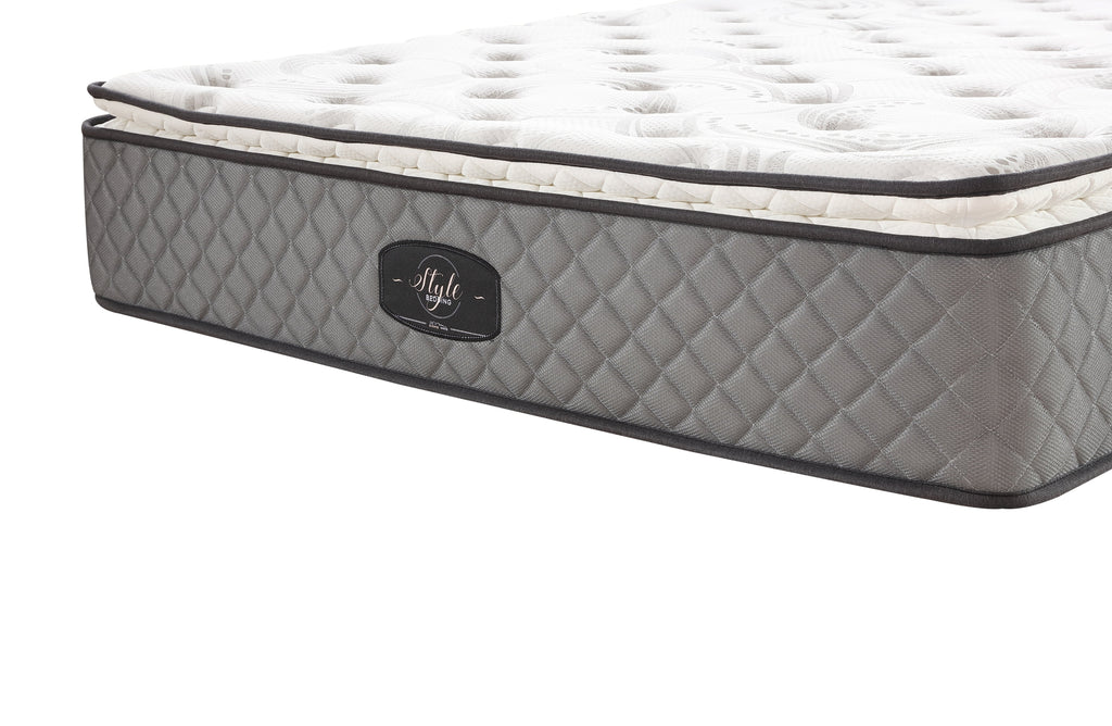 Corner detail of Comfort Euro Top mattress with luxury stitching and supportive edges.
