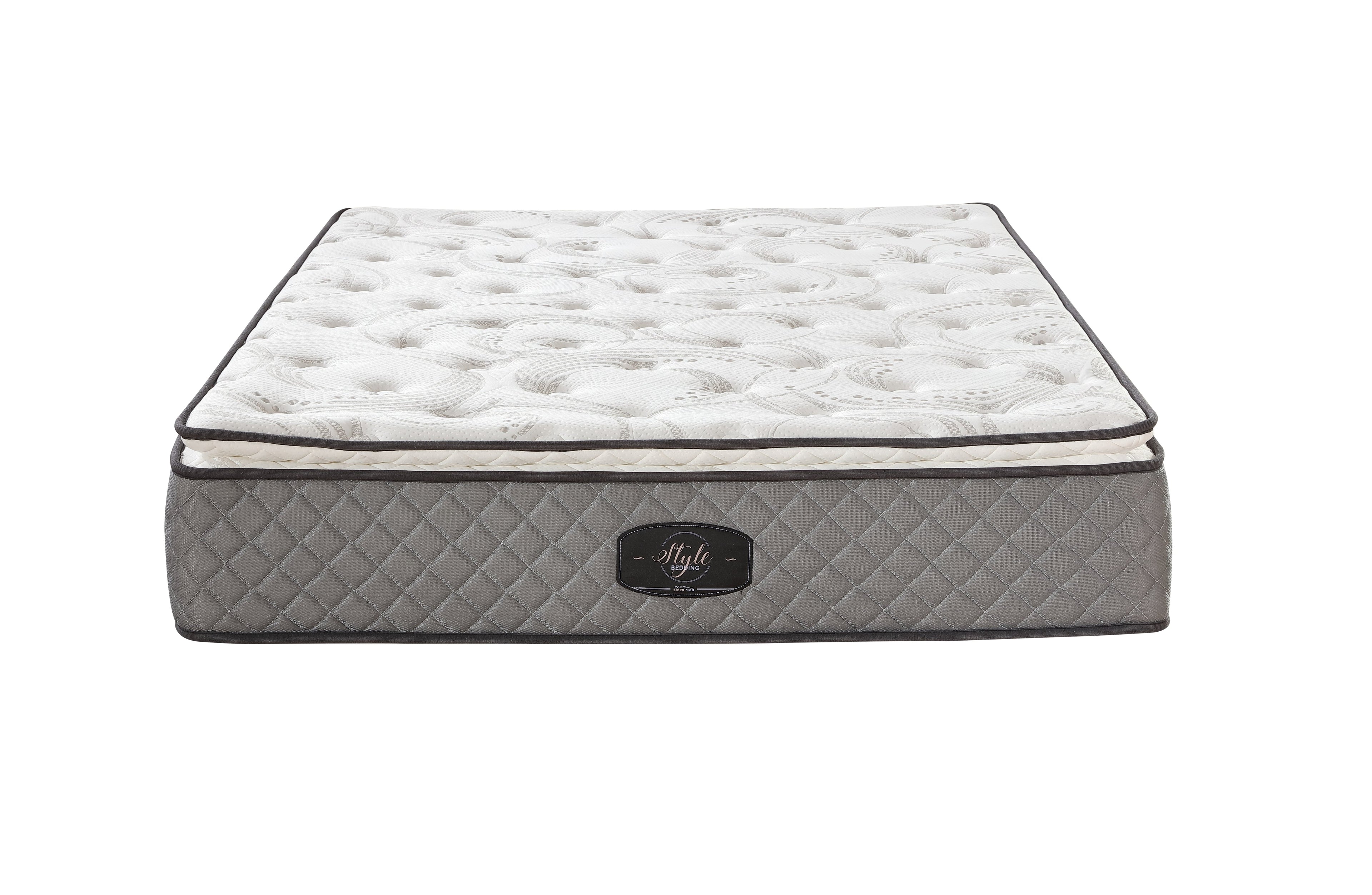Front view of Comfort Euro Top mattress showcasing quilted top and firm edge support.