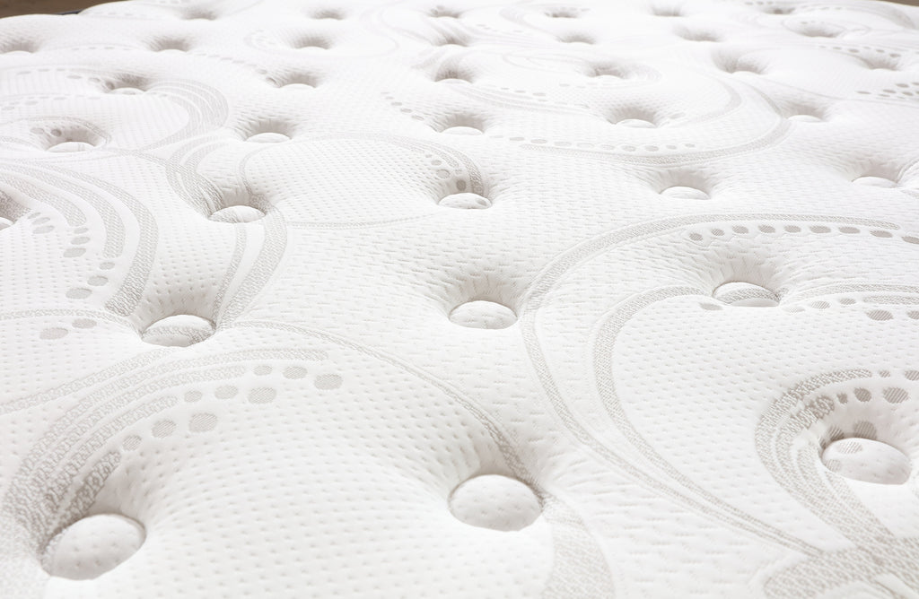 Close-up of Comfort Euro Top mattress surface showing breathable knitted fabric texture.