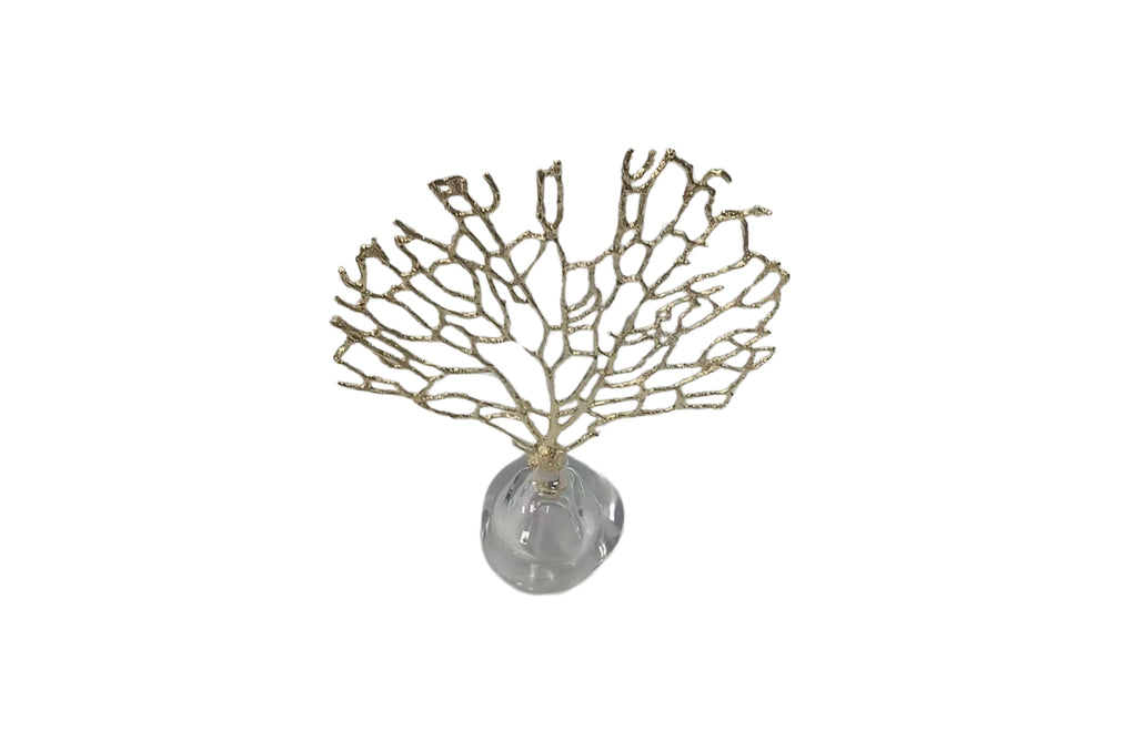 Large Gold Crystal Tree Table Décor with decorative golden branches on a crystal-clear base, adding a refined touch to any room