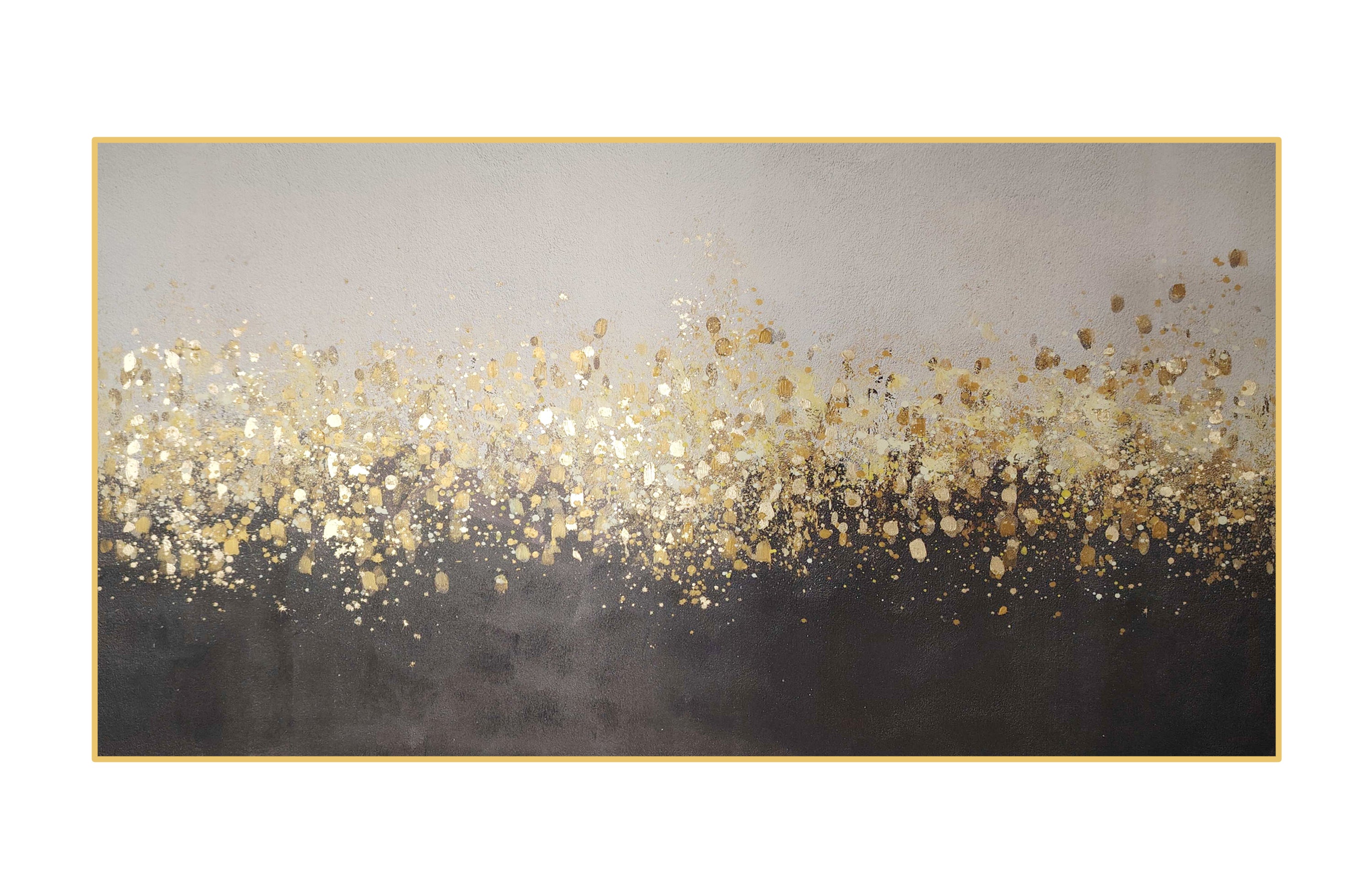 Striking black, white, and gold foil canvas art adding elegance and modern luxury.