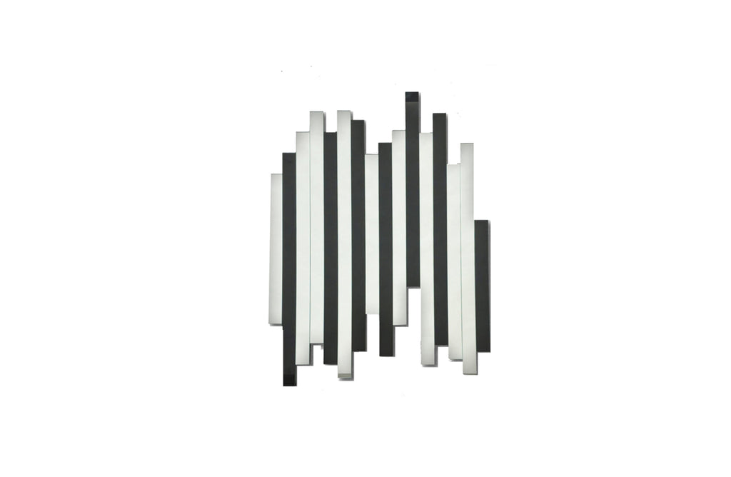 Single Luxe panel mirror in black finish, bold modern rectangular design for wall décor.