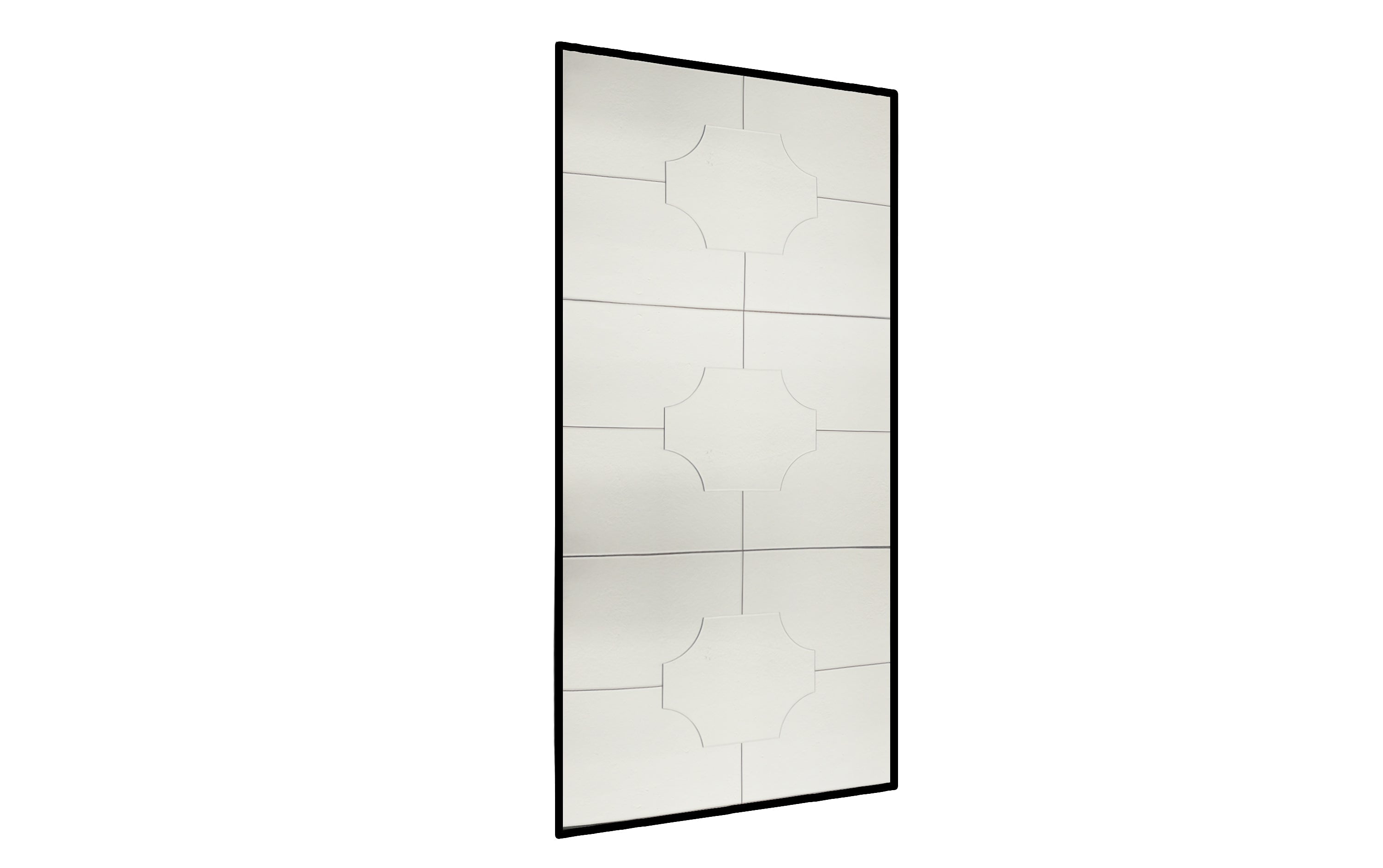 Mia Bevel extra large full length mirror with beveled edges shown at side angle view.