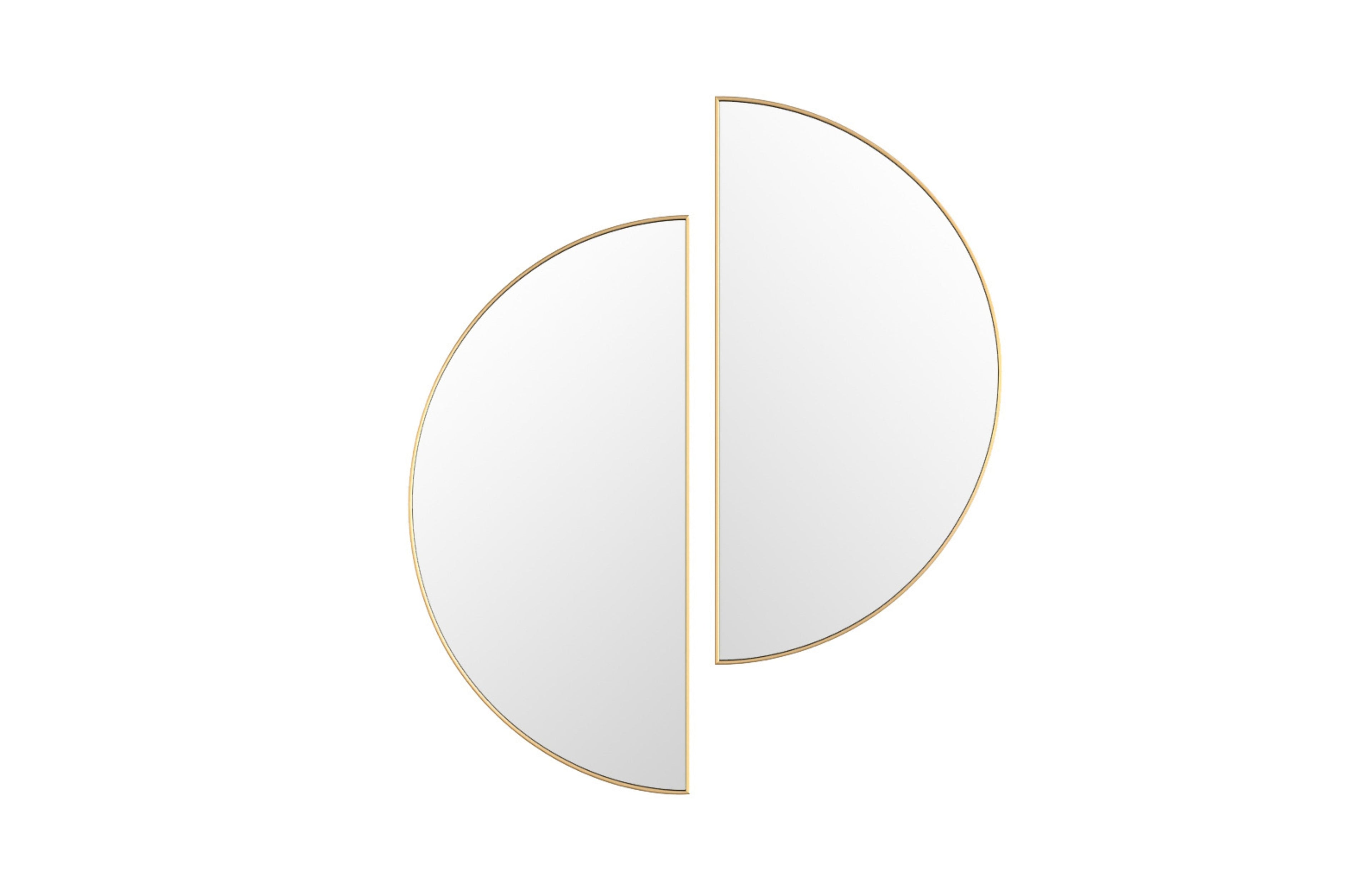 Half Moon Metal Mirror - Black / Gold - 2 Sizes Available