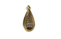 Elegant antique gold Moroccan lantern with cutout pattern and charm.