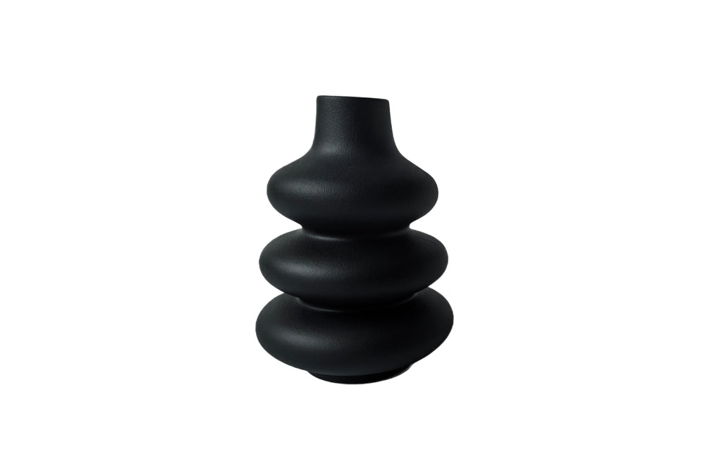 Sleek black Nordic bubble vase with matte finish for a bold modern statement.