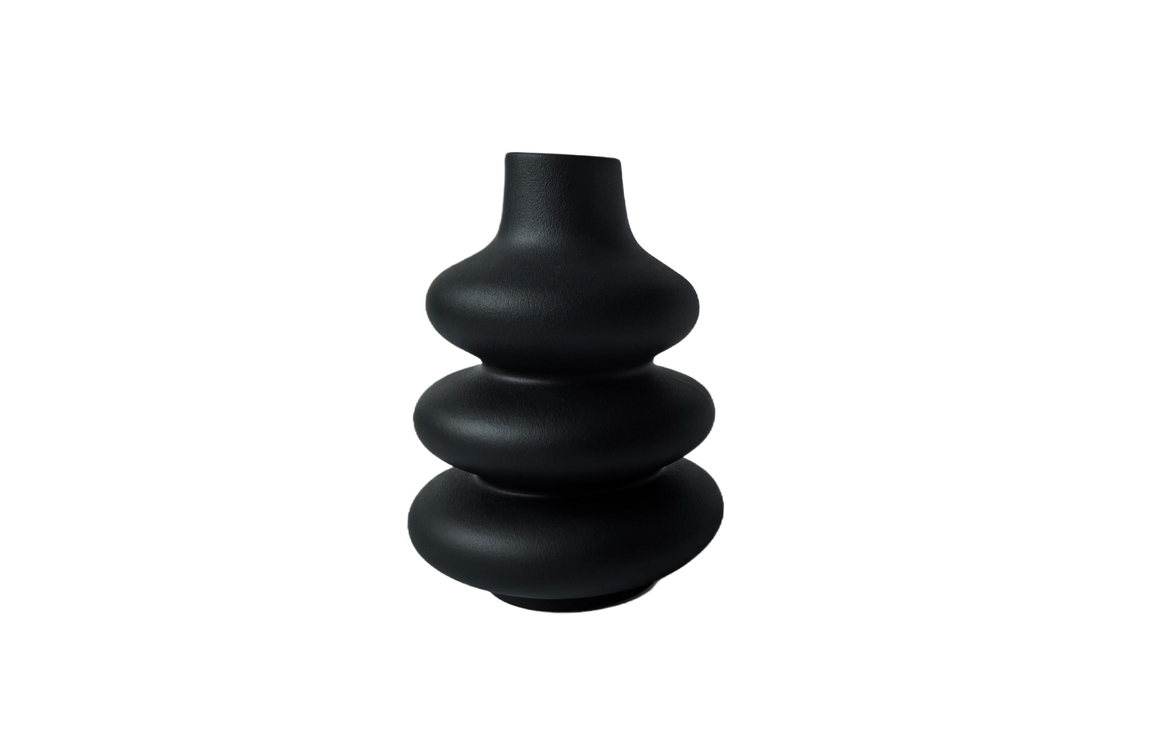 Sleek black Nordic bubble vase with matte finish for a bold modern statement.
