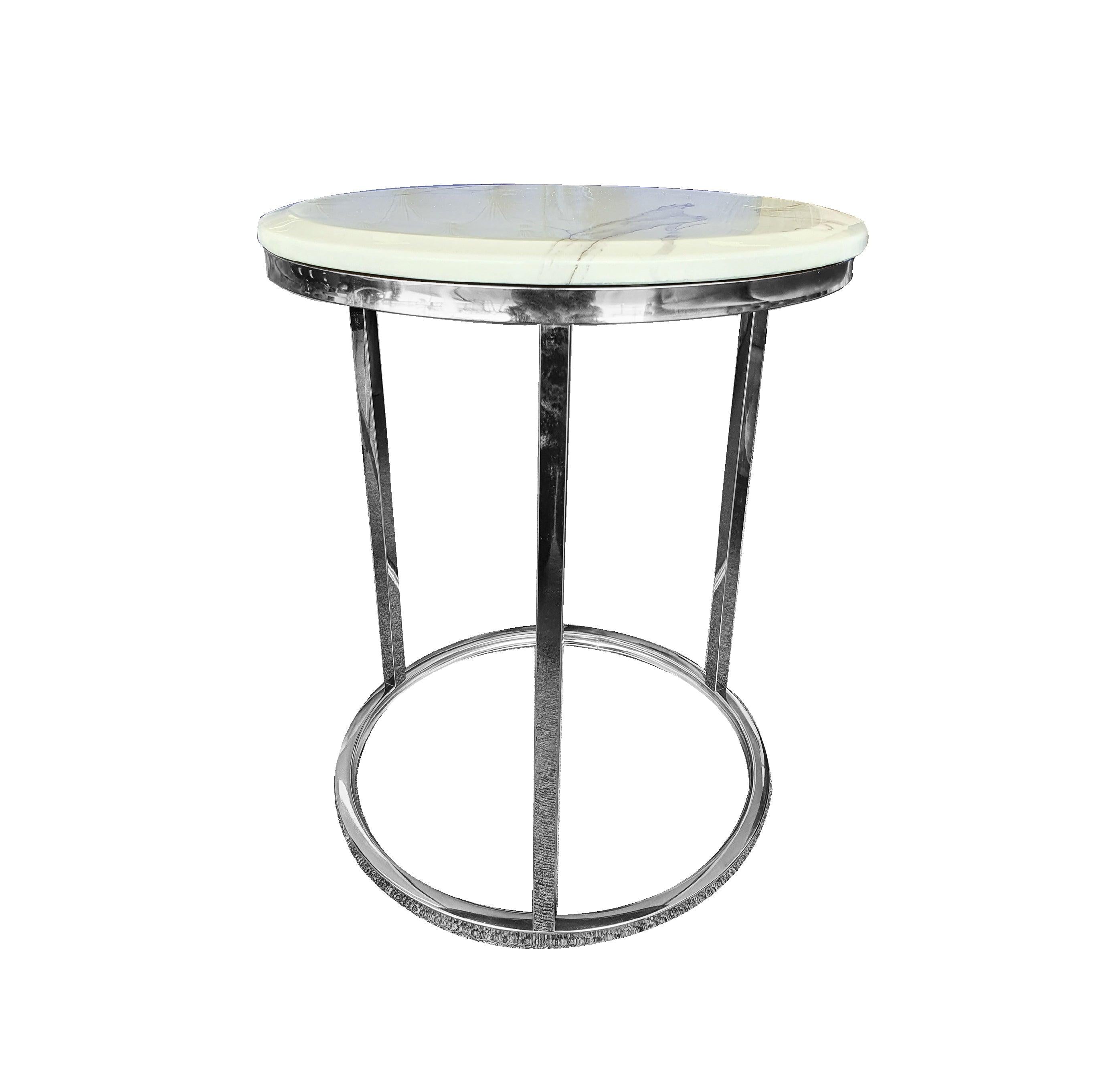 Layla Side Table - Silver - Elegant Collections 