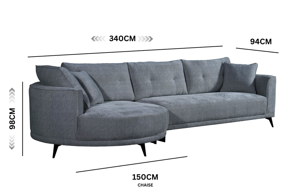 Savannah Round Chaise Lounge Set – Available in Beige or Grey